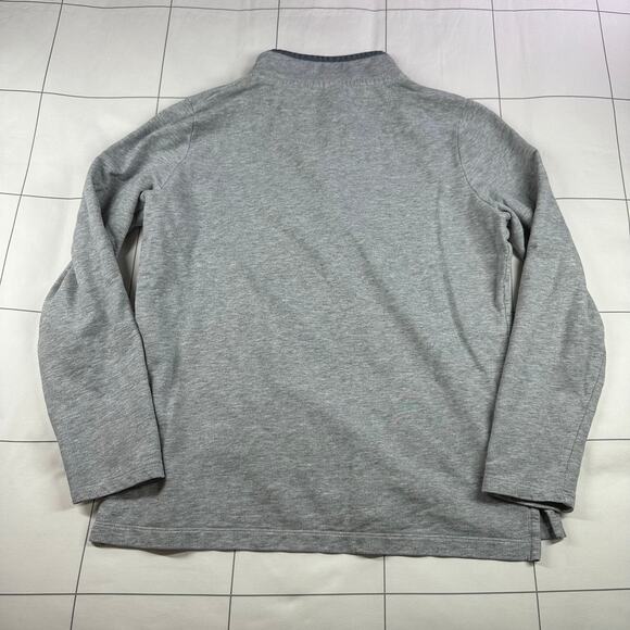 L.L.Bean Top Womens Small Gray Soft Cotton Rugby Logo Button Up Collared Preppy - Picture 2 of 8